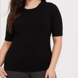 NEW W TAGS Torrid Black Knit pullover sweater keyhole back Elbow Sleeve 1x 14 16
